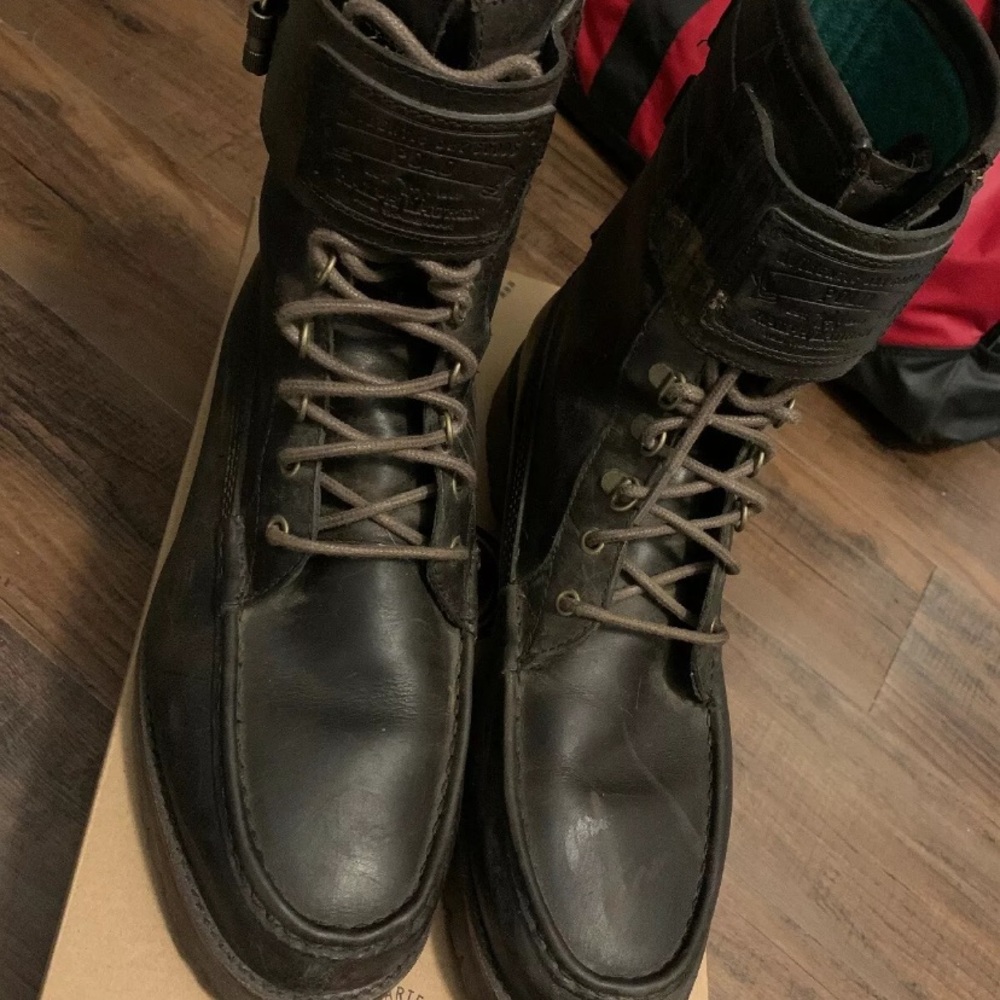 Ralph Lauren Wolcott Oiled Leather rear SZ 13 Mens